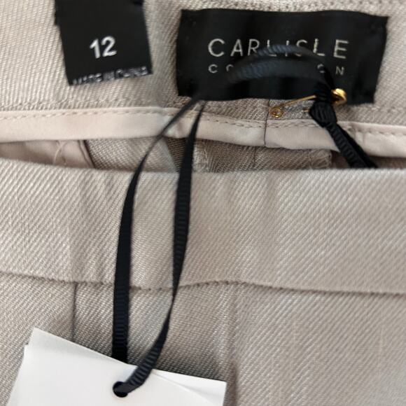Per Se Carlisle CC Balsa 109979 Khaki Dress Pants Linen Size 12 NEW - Picture 2 of 5